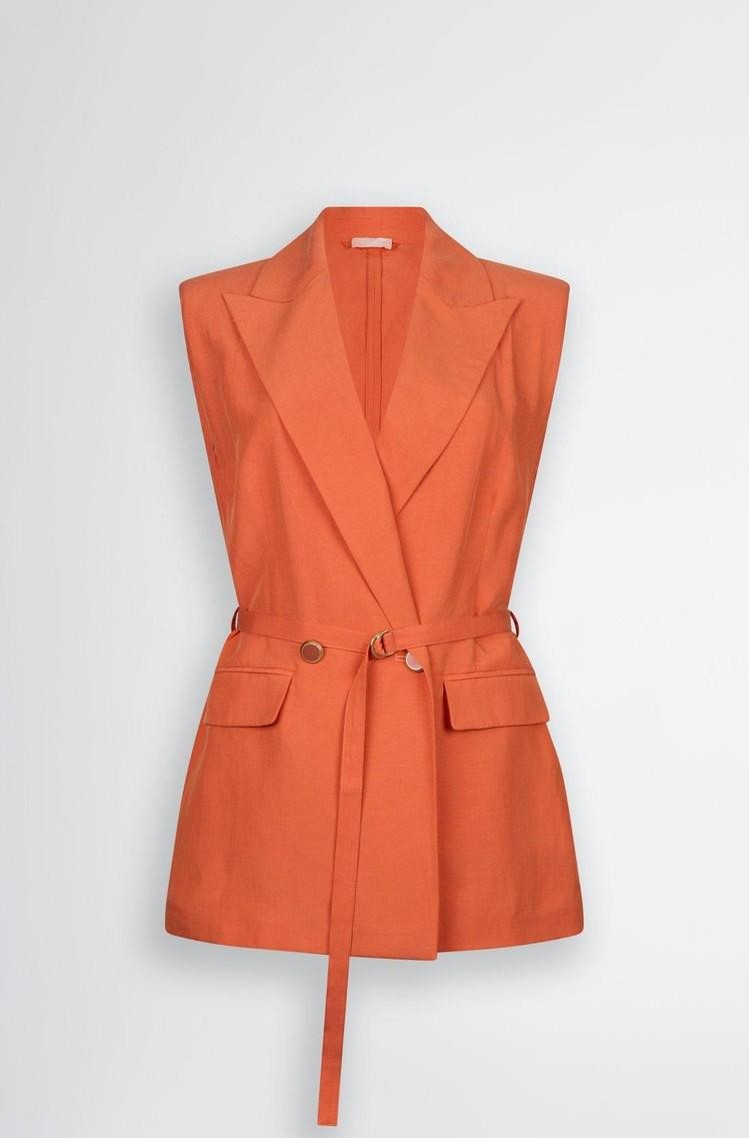 LIU JO Waistcoat in linen blend Terracotta 
