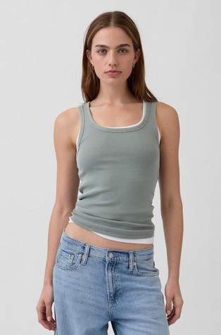 Ženska rebrasta majica brez rokavov