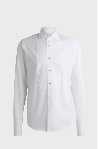 HUGO BOSS Regular-fit shirt in cotton for tuxedo White 1