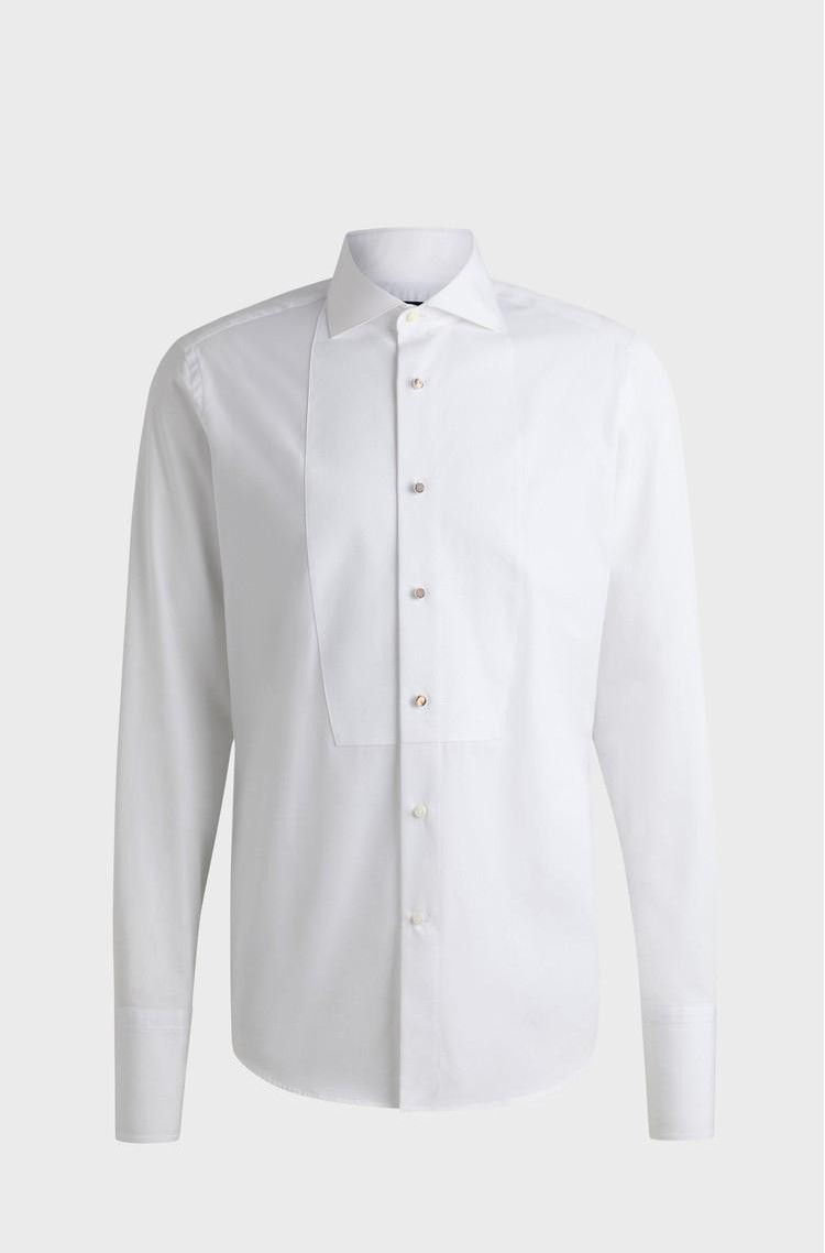 HUGO BOSS Regular-fit shirt in cotton for tuxedo White 