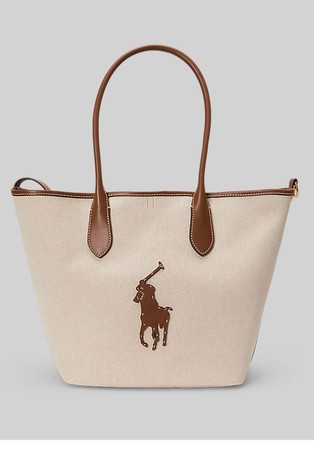 Bellport platnena tote torba z usnjenimi obrobami