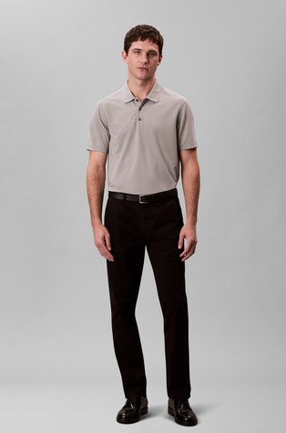 CALVIN KLEIN Short-sleeved polo in viscose-blend Gray 5
