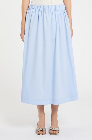 Poplin midi skirt