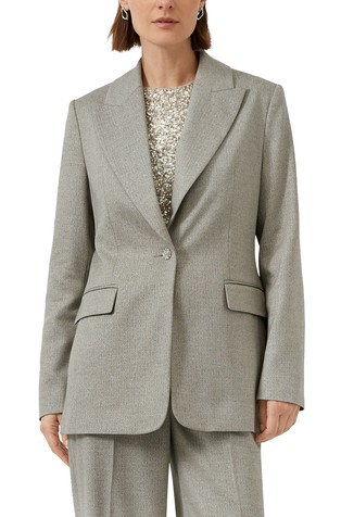 Slim fit svetleč suknjič z enorednim zapenjanjem