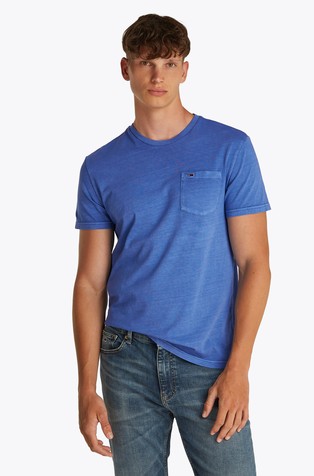 Slim fit majica s kratkimi rokavi in prsnim žepom