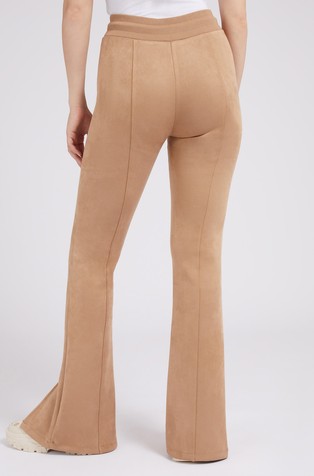 GUESS Zvončaste hlače iz umetnega semiša Bež - Beige 2