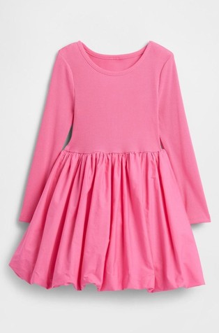 Mini obleka z balonastim krilom za malčice