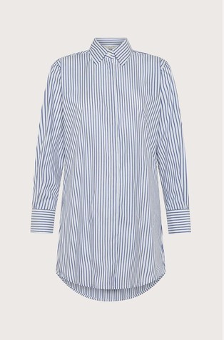 Short striped shirt dress