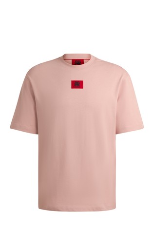 HUGO x RB relaxed fit majica z logo našitkom