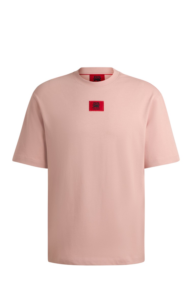 HUGO BOSS HUGO x RB relaxed-fit T-shirt with logo patch Light Pink 