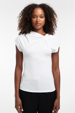 TSKERSTIN asymmetrical T-shirt with knot detail