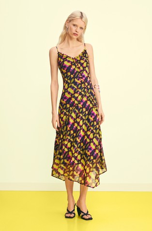 Midi dress with straps