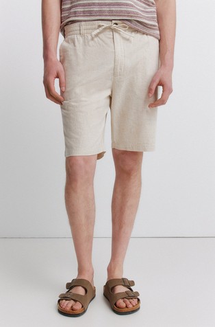 Cotton and linen comfort slim fit Bermuda shorts
