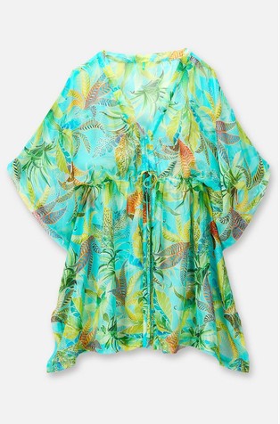 Aqua Flowers B caftan