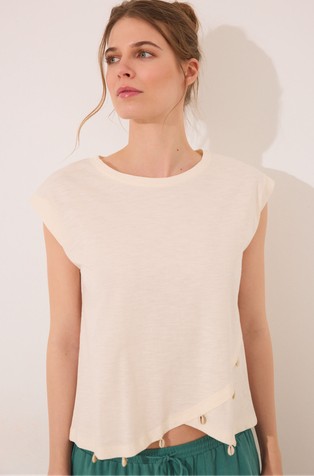 Cotton T-shirt with shells