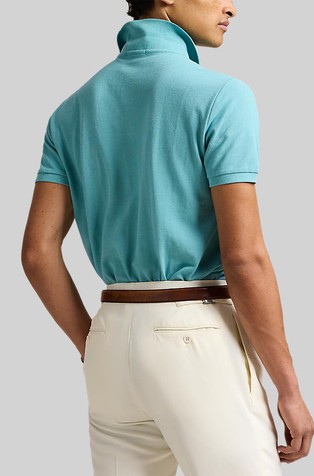 RALPH LAUREN Custom slim fit polo majica Modra - Deep Seafoam 2