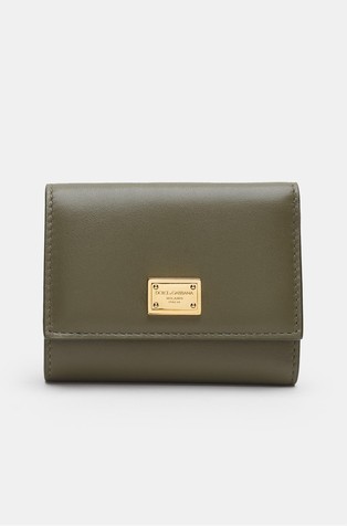 Manjša usnjena denarnica z logo ploščico