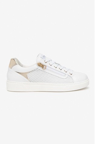 Leather and Technical Fabric Sneakers