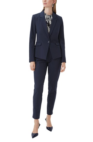 COMMA Regular fit suknjič iz viskozne mešanice Modra - Blue 3