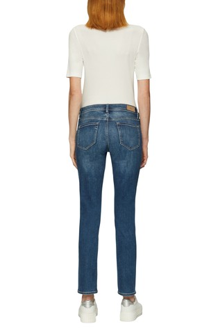 S.OLIVER Slim fit jeans hlače z dekorativno zadrgo Modra - Blue 2
