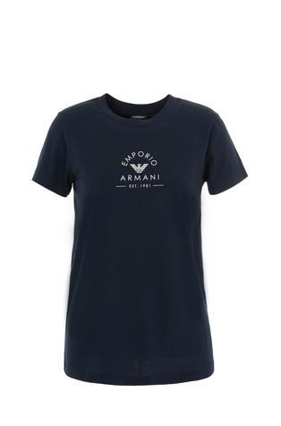 EMPORIO ARMANI Organic-cotton Logo T-shirt Dark Blue 2