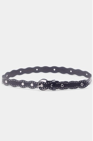 Belt with metal studs and rivets