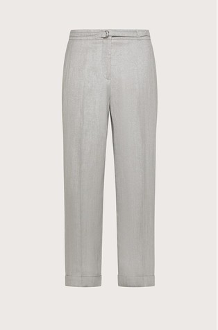Linen blend trousers with lurex