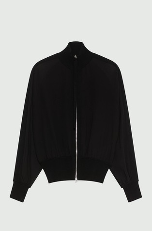 Jakna iz žoržeta s pletenimi obrobami