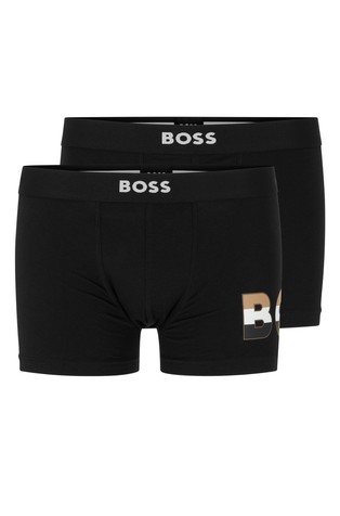 Two-pack of stretch-cotton trunks with logo waistband