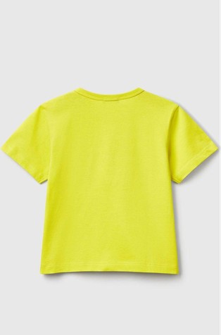 BENETTON T-shirt with print and applique Neon Yellow 2