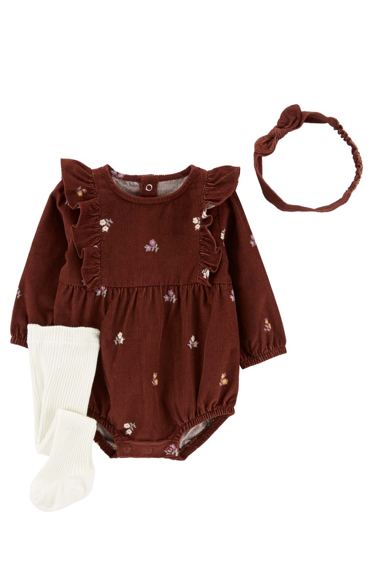 CARTER'S 3-Piece Corduroy Bubble Romper Set Multi 