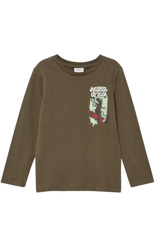 Long sleeve with textured front print