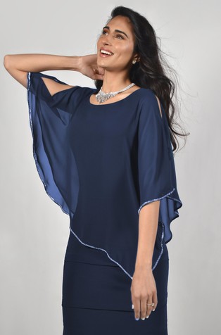 Obleka z ogrinjalom iz šifona