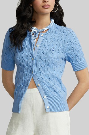 Lauren Ralph Lauren Women's Monogram Jacquard Short-Sleeve Sweater