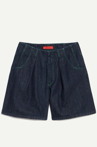 Denim kratke hlače z gubami