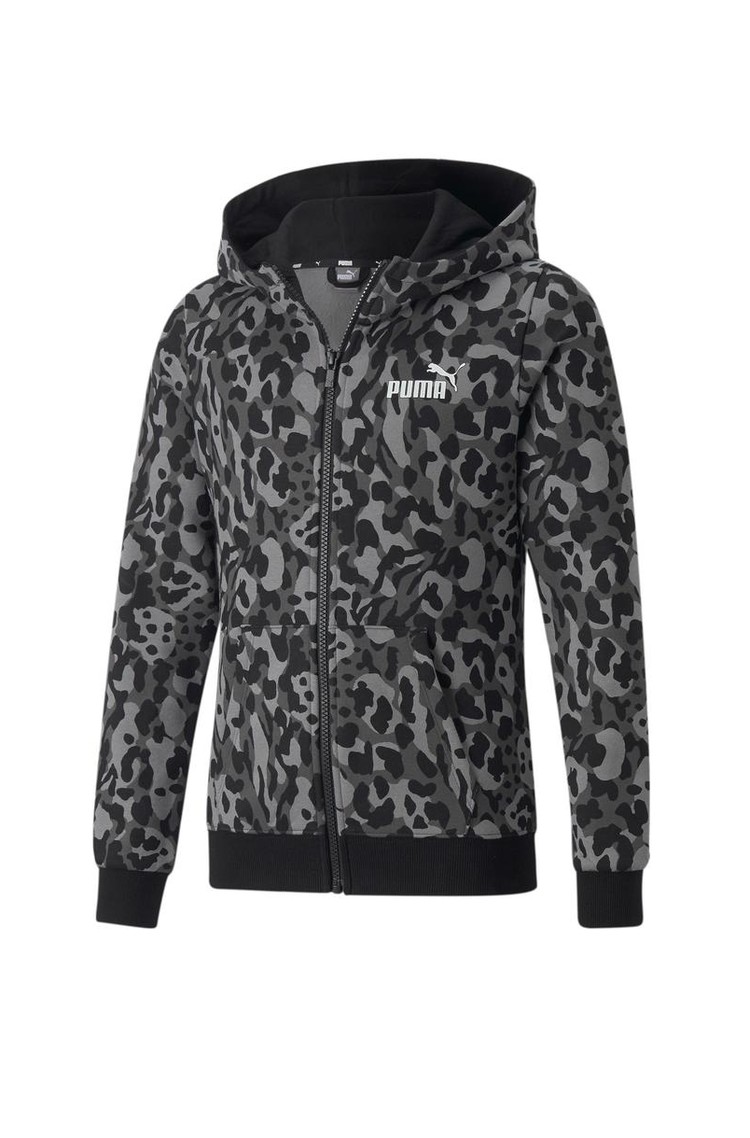 PUMA Alpha vzorčasta jopa s kapuco Siva - Gray/Black 