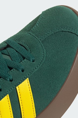ADIDAS VL Court 3.0 Suede Shoes Collegiate Green / Yellow / Gold Metallic 8