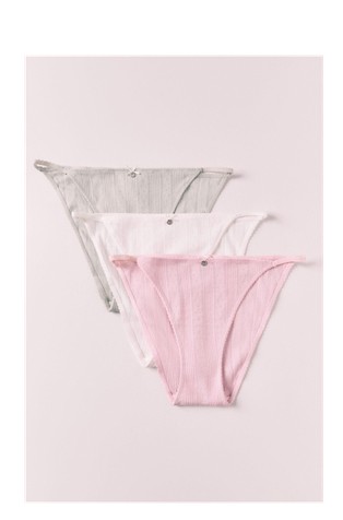 Pack of 3 cotton pointelle panties