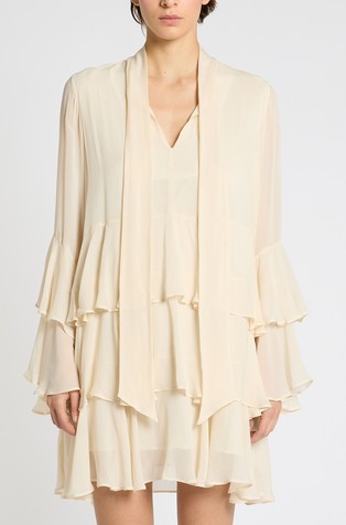 Flounced viscose dress
