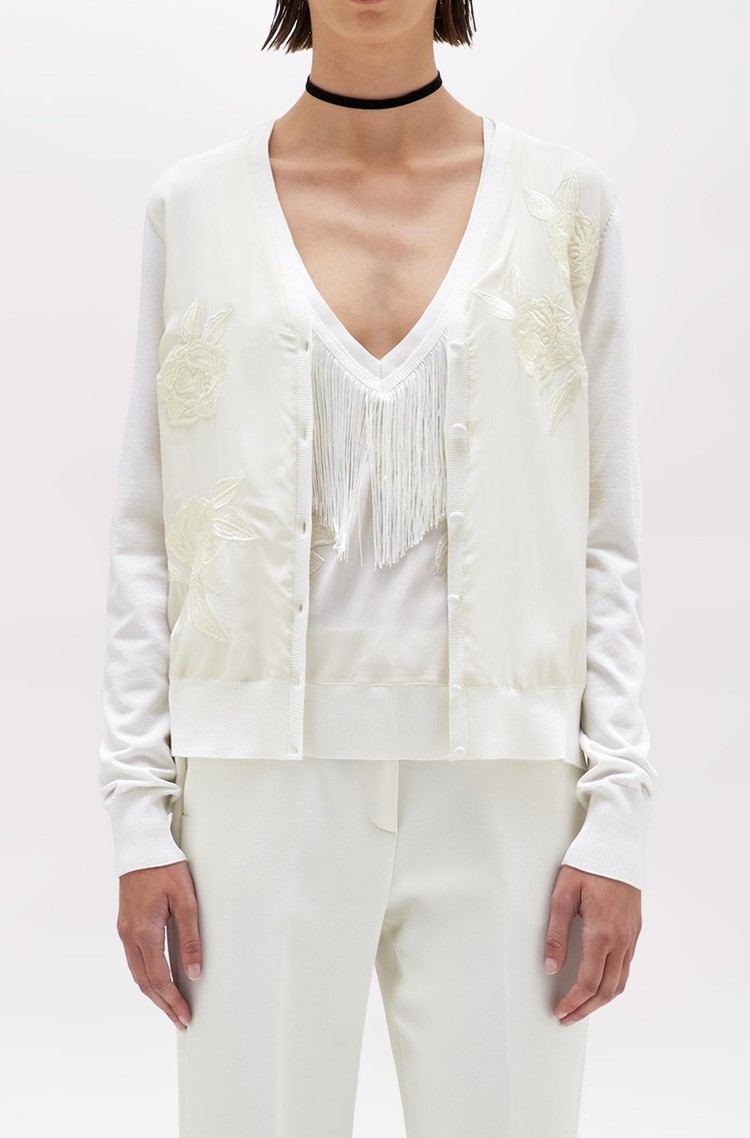 BLUGIRL Cardigan with embroideries and tassels White 