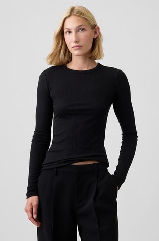 Essential Ribbed Pointelle T-Shirt