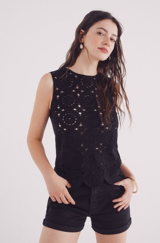 Combined crochet top