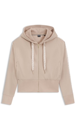 Zip-up hoodie with monogram tape