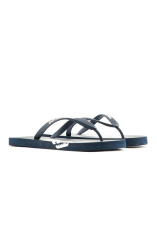 EMPORIO ARMANI Unisex gumijaste japonke z logotipom Modra - Blue 2
