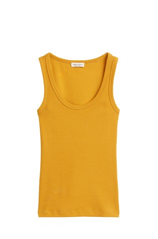 MARC O'POLO Regular fit majica brez rokavov iz rebrastega raztegljivega bombaža Rumena - Yellow 4
