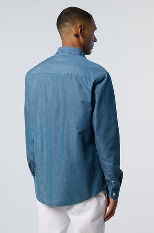 NORTH SAILS Regular fit srajca iz bombažne mešanice z videzom denima Modra - Blue 2