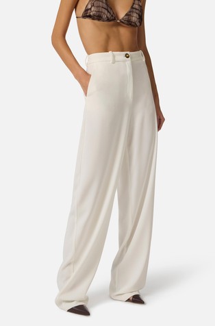 Lightweight crêpe fabric trousers