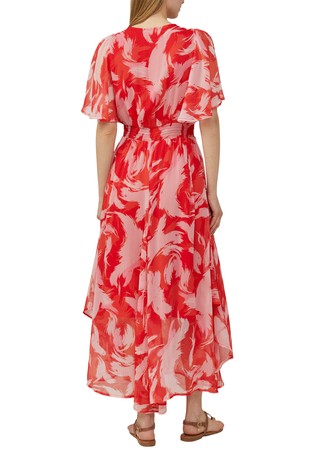 S.OLIVER Chiffon maxi dress with a smocked waist Red 2