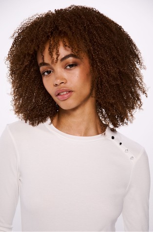 SPRINGFIELD T-shirt with buttons on the armhole White 4