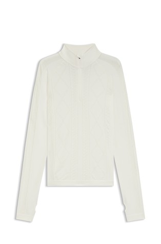 BOSS Ski majica z delno zadrgo iz volnene mešanice